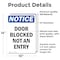 Signmission Door Blocked Not An Entry, 10 in W x Rectangle, Vinyl Decal OS-2PACK-NS-D-1014-V-11472 - alternate 2